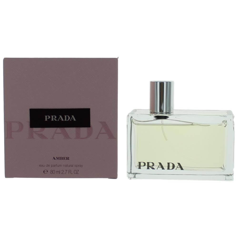 Prada Amber by Prada, 2.7 oz EDP Spray for Women in a clear bottle with pink box