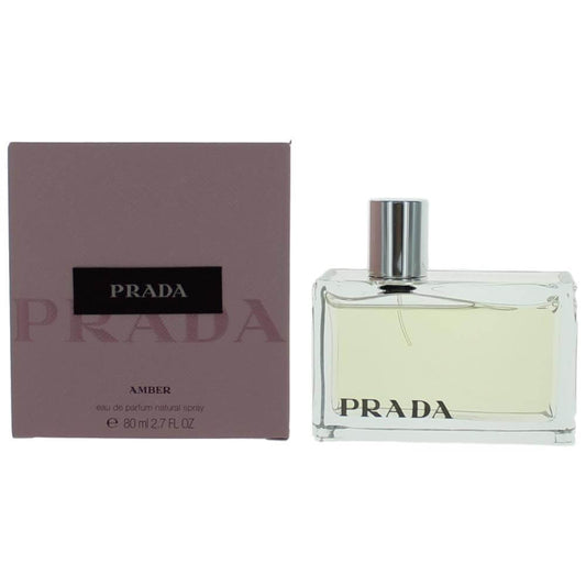 Prada Amber by Prada, 2.7 oz EDP Spray for Women in a clear bottle with pink box