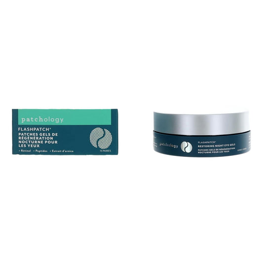Patchology FlashPatch restoring night eye gels set, box and jar