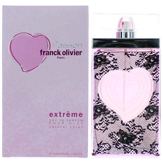 Women’s Eau de Parfum spray bottle set, pink heart with black sequin pattern, metal cap