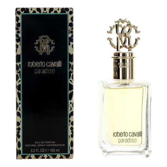 Roberto Cavalli Paradiso women’s eau de parfum spray bottle with gold cap