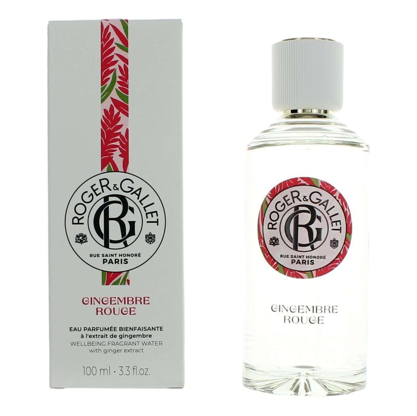 Roger & Gallet Gingembre Rouge by Roger & Gallet, 3.3 Eau Parfumee Spray women in a bottle with vibrant packaging.