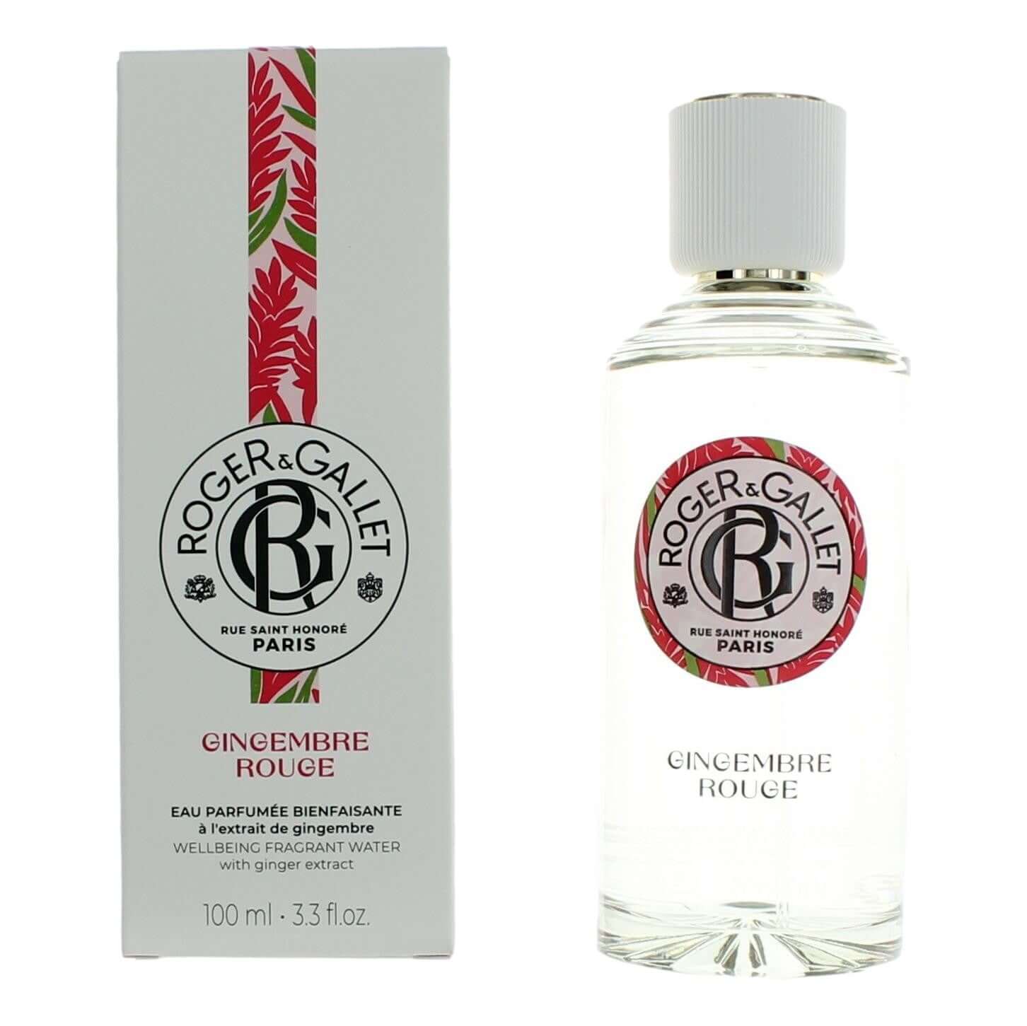 Roger & Gallet Gingembre Rouge by Roger & Gallet, 3.3 Eau Parfumee Spray women in a bottle with vibrant packaging.