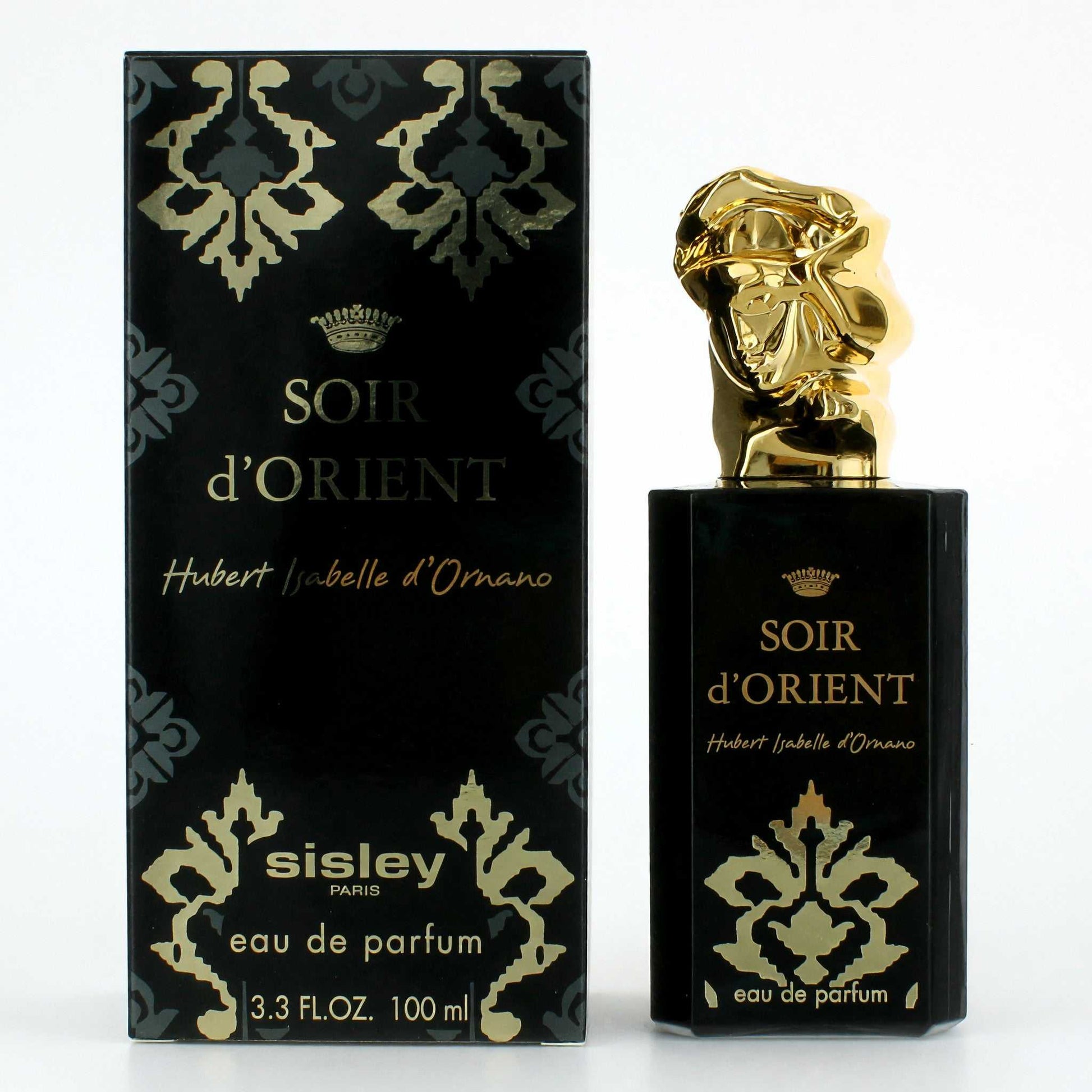 Sisley Soir d'Orient eau de parfum spray bottle and box with gold cap