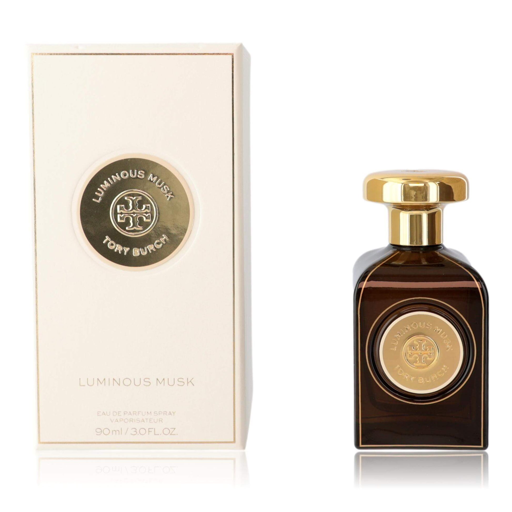 Luminous Musk by Tory Burch, 3 oz EDP Spray for Women with elegant packaging and stylish bottle.