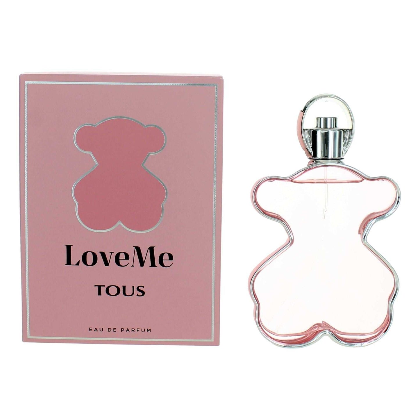 Women's LoveMe Tous eau de parfum spray bottle, bear-shaped with silver cap and box