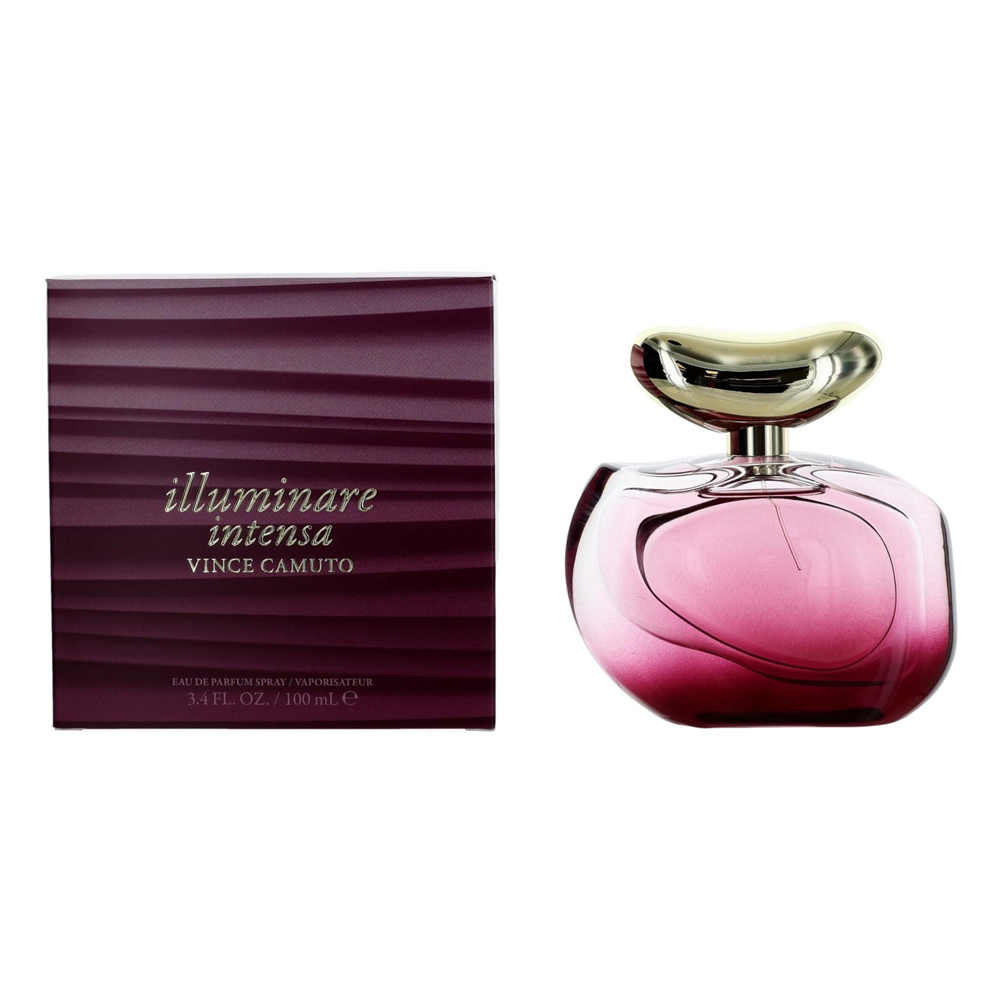 Vince Camuto Illuminare Intensa women’s EDP spray bottle and box, pink glass