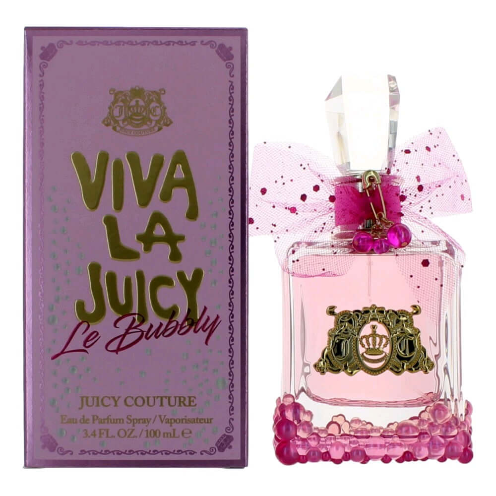 Juicy Couture Viva La Juicy Le Bubbly EDP spray: purple box and pink bow bottle