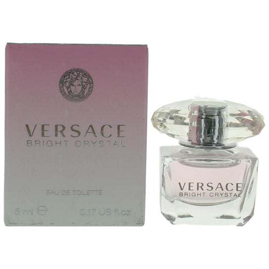Versace Bright Crystal mini eau de toilette splash bottle with silver cap and box