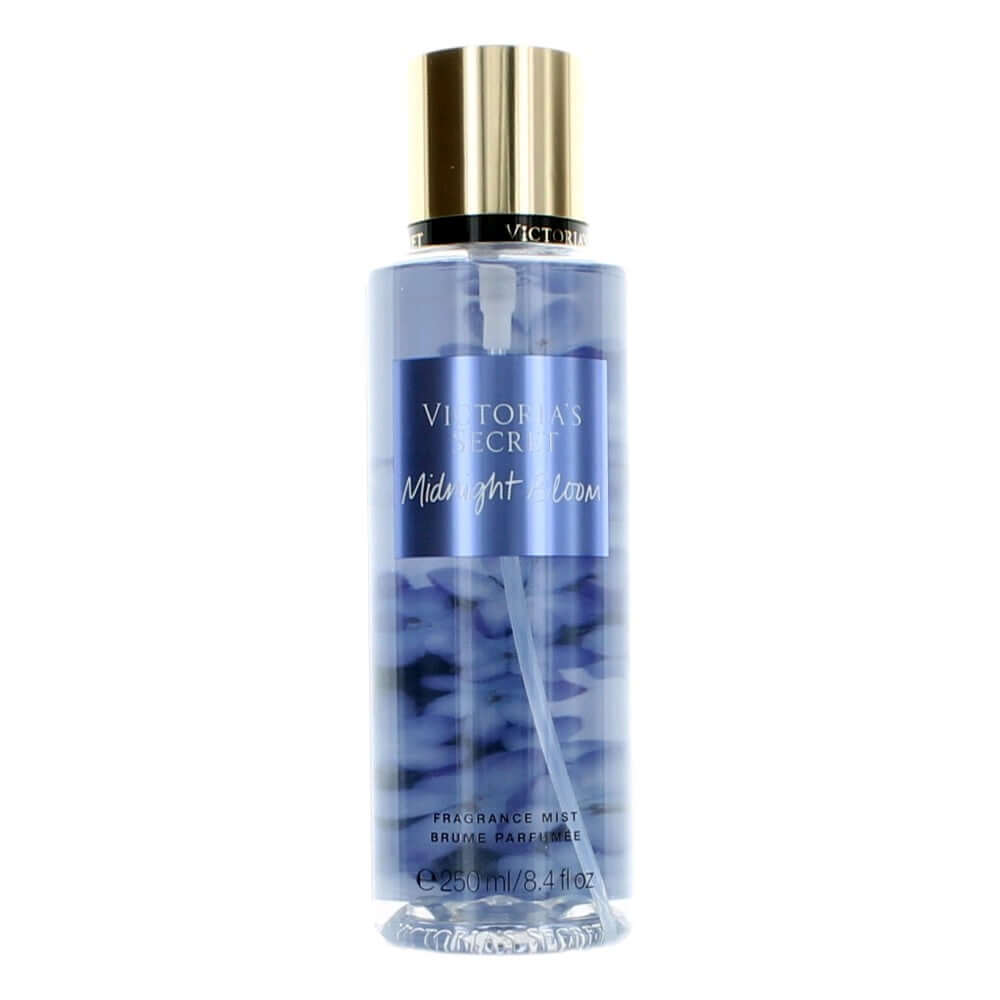Midnight Bloom by Victoria's Secret, 8.4 oz Fragrance Mist for Women in a sleek bottle with a gold cap.