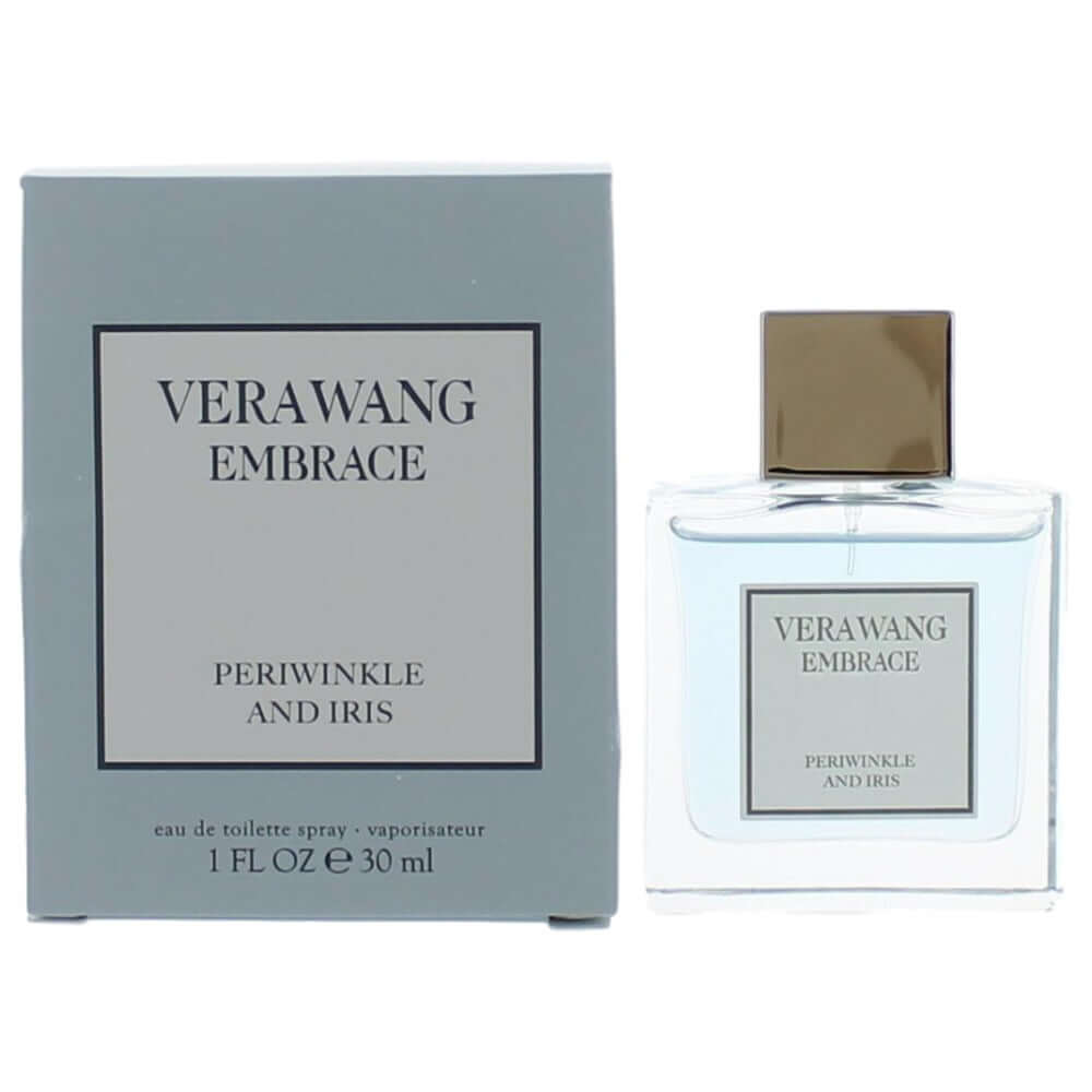 Women's eau de toilette spray bottle with gold cap: Embrace Periwinkle and Iris