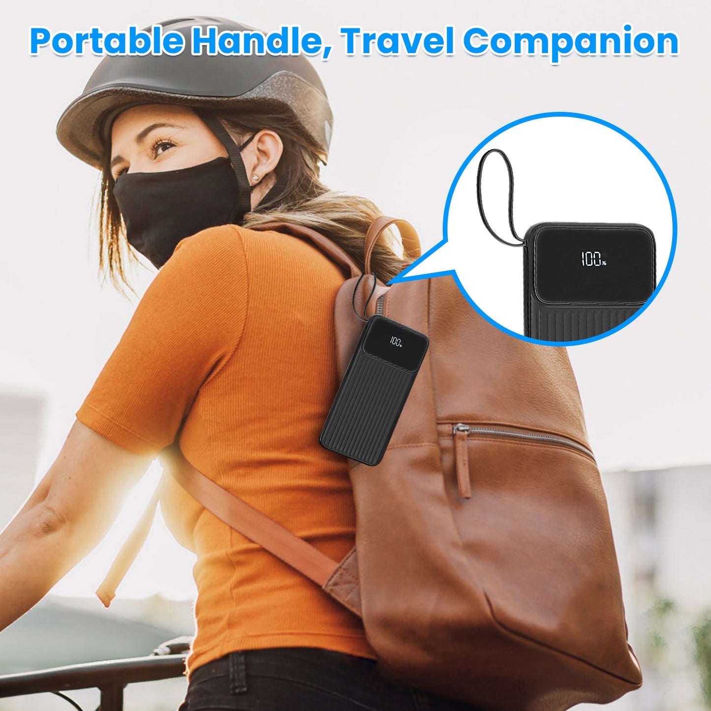 20000mAh PD22W Fast Charging Power Bank | Built-in Cables & LED Display