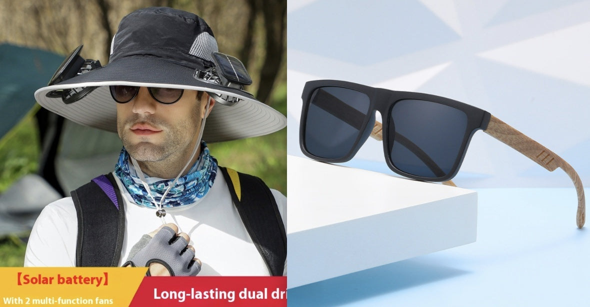 Solar-Powered Outdoor Sun Hat with Fan – Wide Brim Cooling Hat Outdoor Wide Brim Sun Hat With Solar Fan | Ectron Online