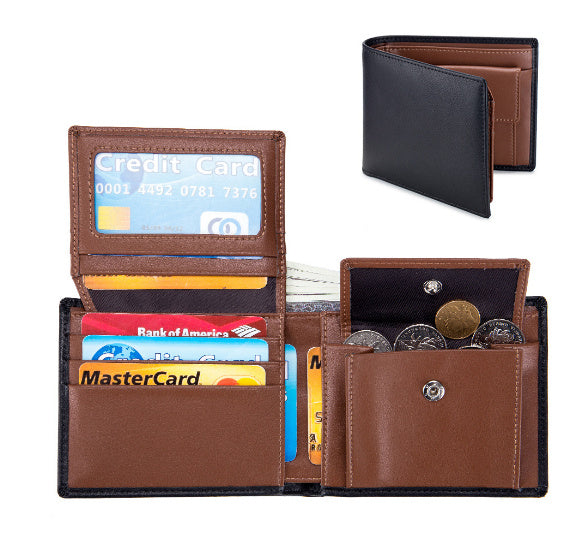 Men's Genuine Leather Trifold Short Wallet Men's Short Wallet Genuine Leather Trifo | Ectron Online