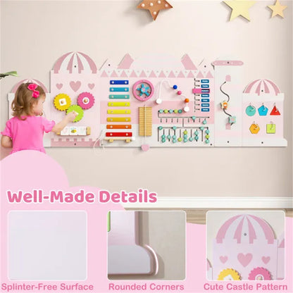 11-in-1 Montessori Wall Busy Board 11-in-1 Montessori Wall Busy Board (Pink | Ectron Online