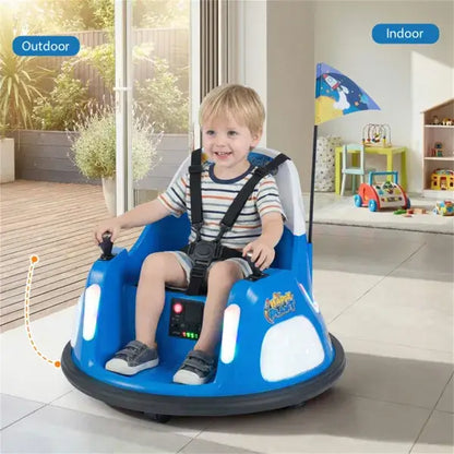 Kids Blue Bumper Car Blue 5-Point Seat Belt Kids Bumper Car W | Ectron Online