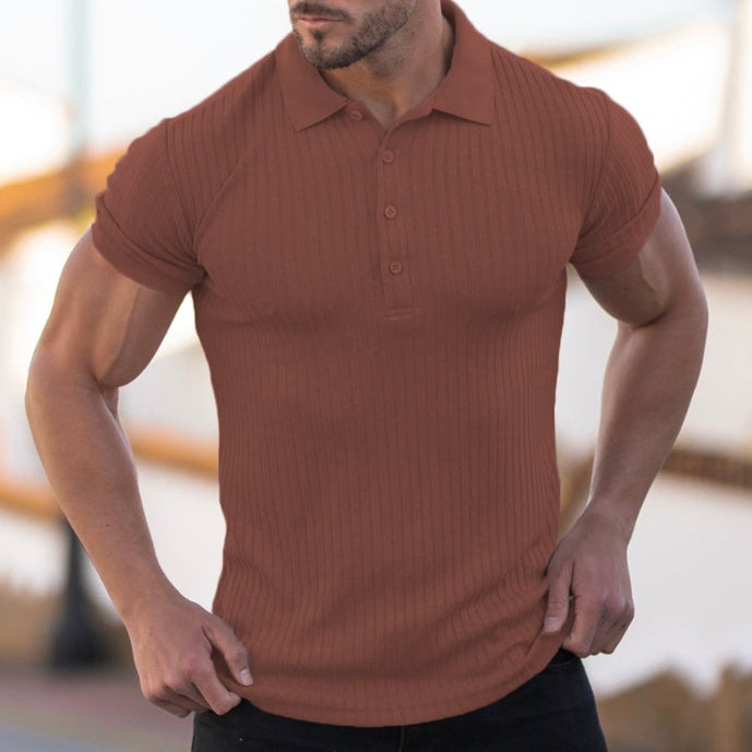 Men’s Slim Fit Polo – Mercerised Cotton Short Sleeve T-Shirt T-shirt Slim Short-sleeved Mercerized Co | Ectron Online