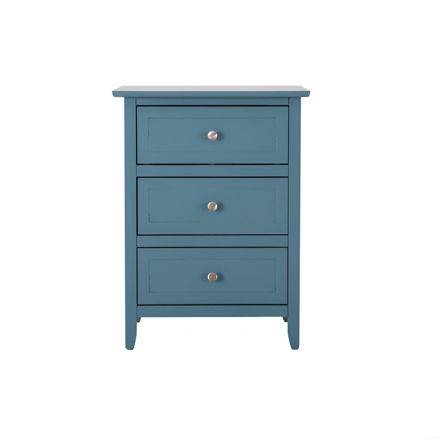 Teal Accent Nightstand - Modern Bedside Table with Storage