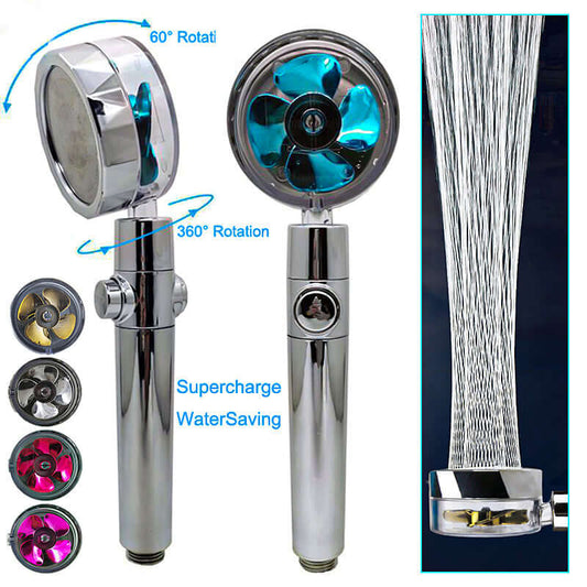 360° Rotating Turbo Shower Head Shower Head Water Saving Flow 360 Degree | Ectron Online
