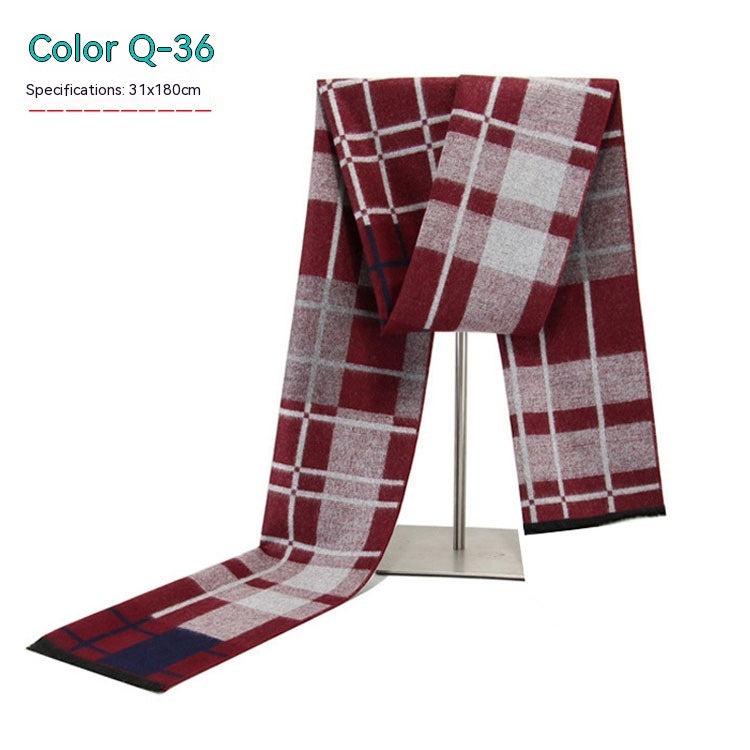 Men's Striped Winter Scarf Men's Striped Winter Warm Artificial Cas | Ectron Online