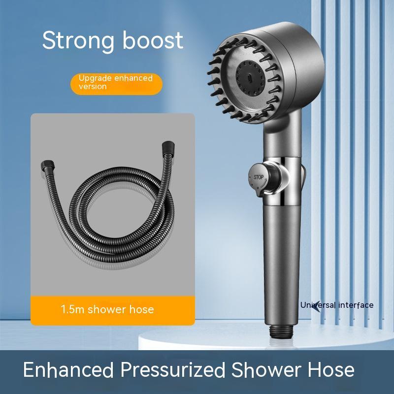 Third Gear Adjustable Supercharged Shower Head with Hose Strong Supercharged Shower Head | Ectron Online