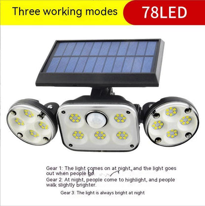 Solar Wall Lamp Household Outdoor Waterproof Induction