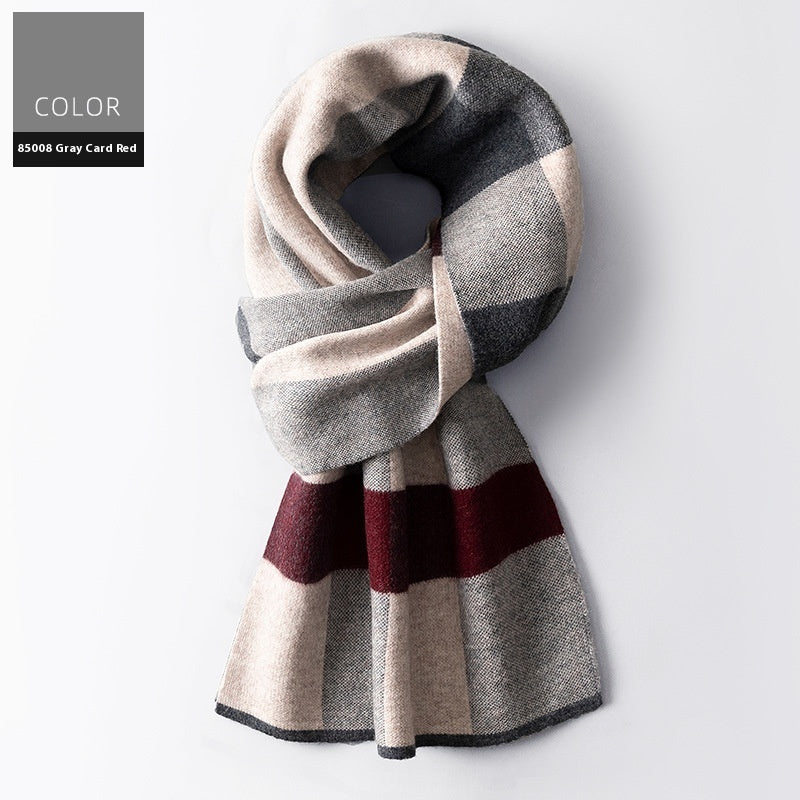 Men's Winter Plaid Wool Scarf