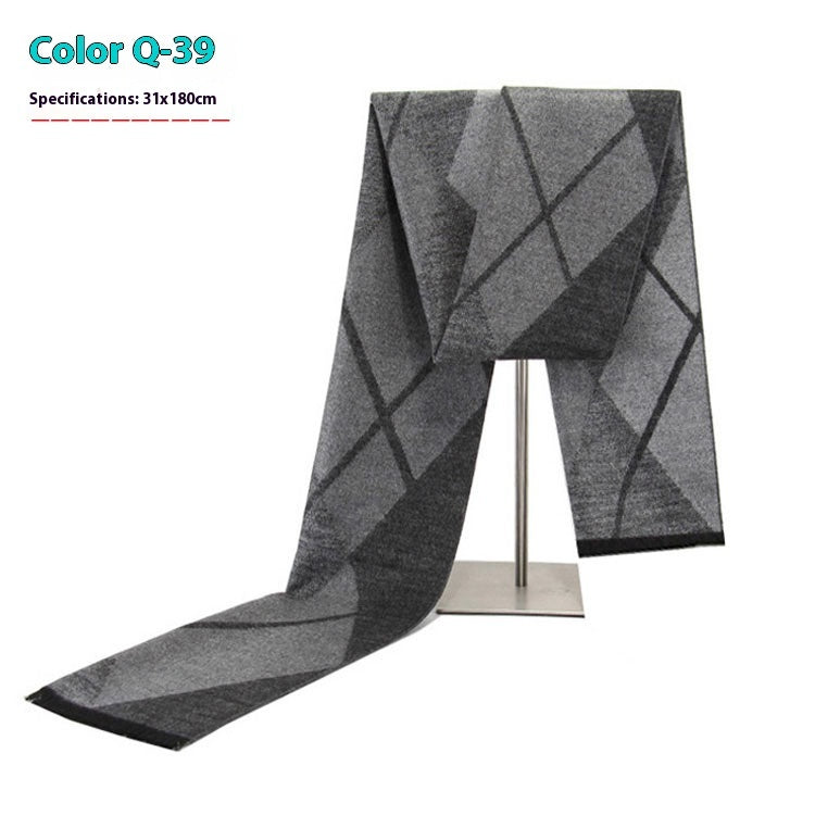 New Men's Cashmere-Like Striped Scarf New Men's Winter Warm Cashmere-like Stri | Ectron Online