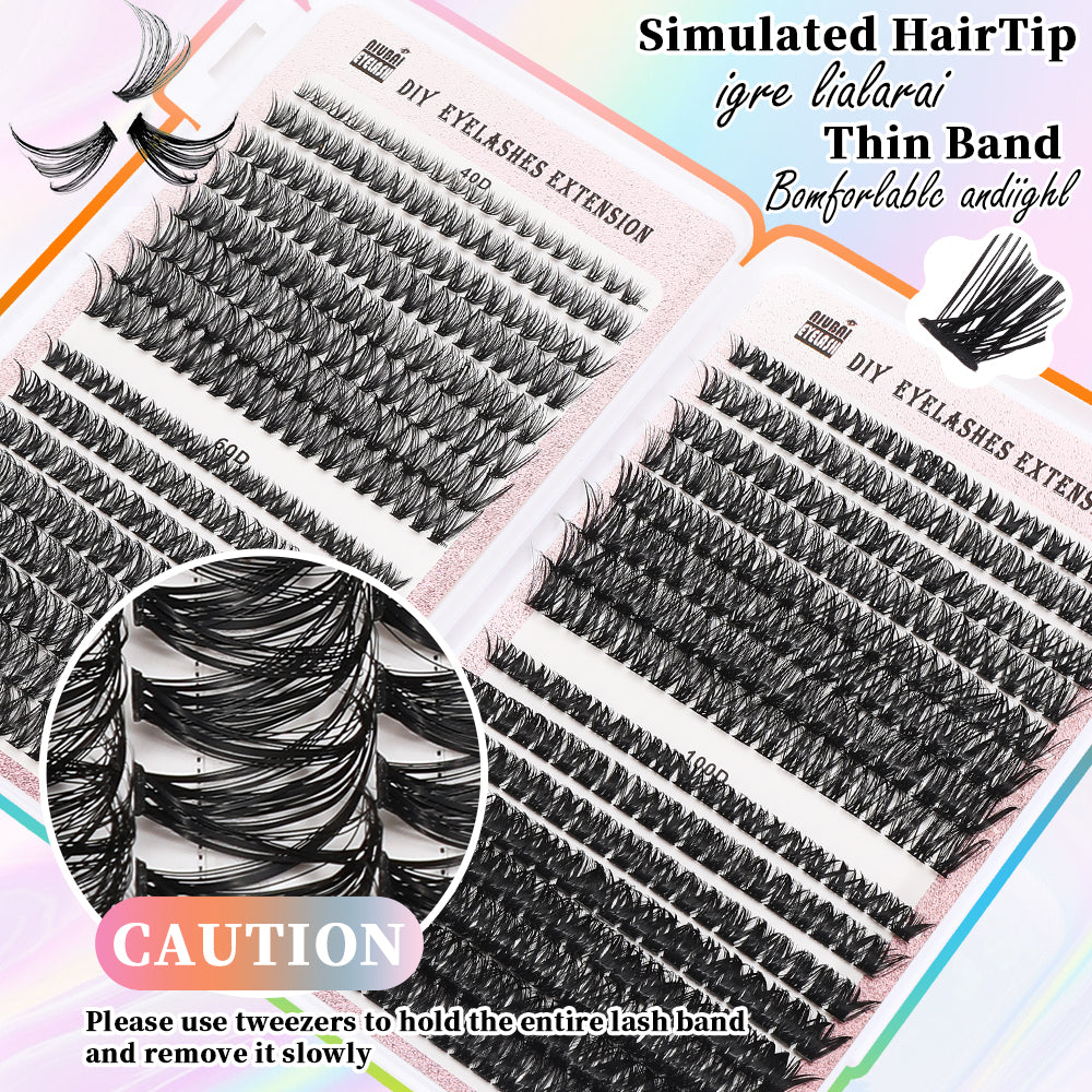 32-Row Cluster Eyelash Book - 640 Segmented DIY Lash Extension Set