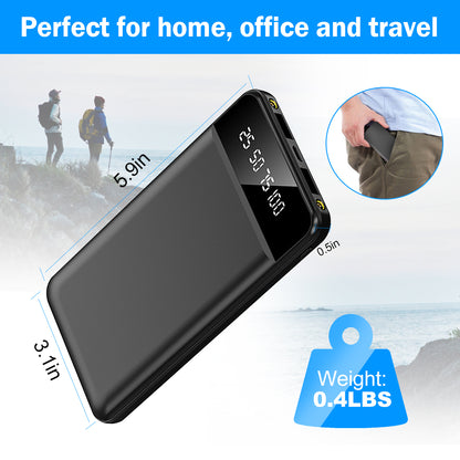 10000mAh Ultra Slim Power Bank | Portable Dual USB Charger with LED 1Pc 10000mAh Power Bank Portable Ultra S | Ectron Online