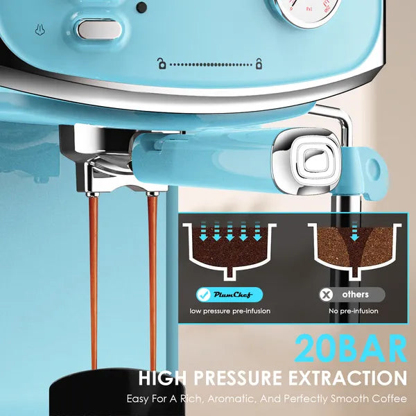 20 Bar Espresso Machine for Home | Professional Maker with Milk Frother