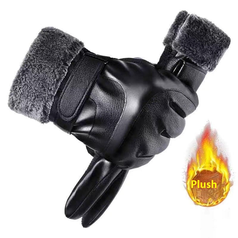 Men's Winter Windproof Gloves Winter Men's Fleece-lined Thick Windproo | Ectron Online