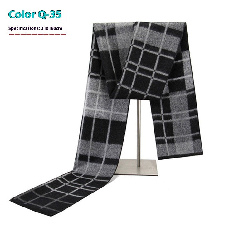 New Men's Cashmere-Like Striped Scarf New Men's Winter Warm Cashmere-like Stri | Ectron Online