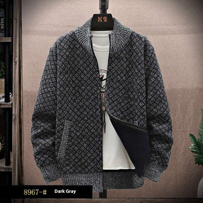 New Men's Casual Zipper Sweater Coat All-matching