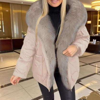 Fashion Women's Hooded Cotton Jacket - Mid-length Style Fashion Women's Wear Mid-length Hooded C | Ectron Online