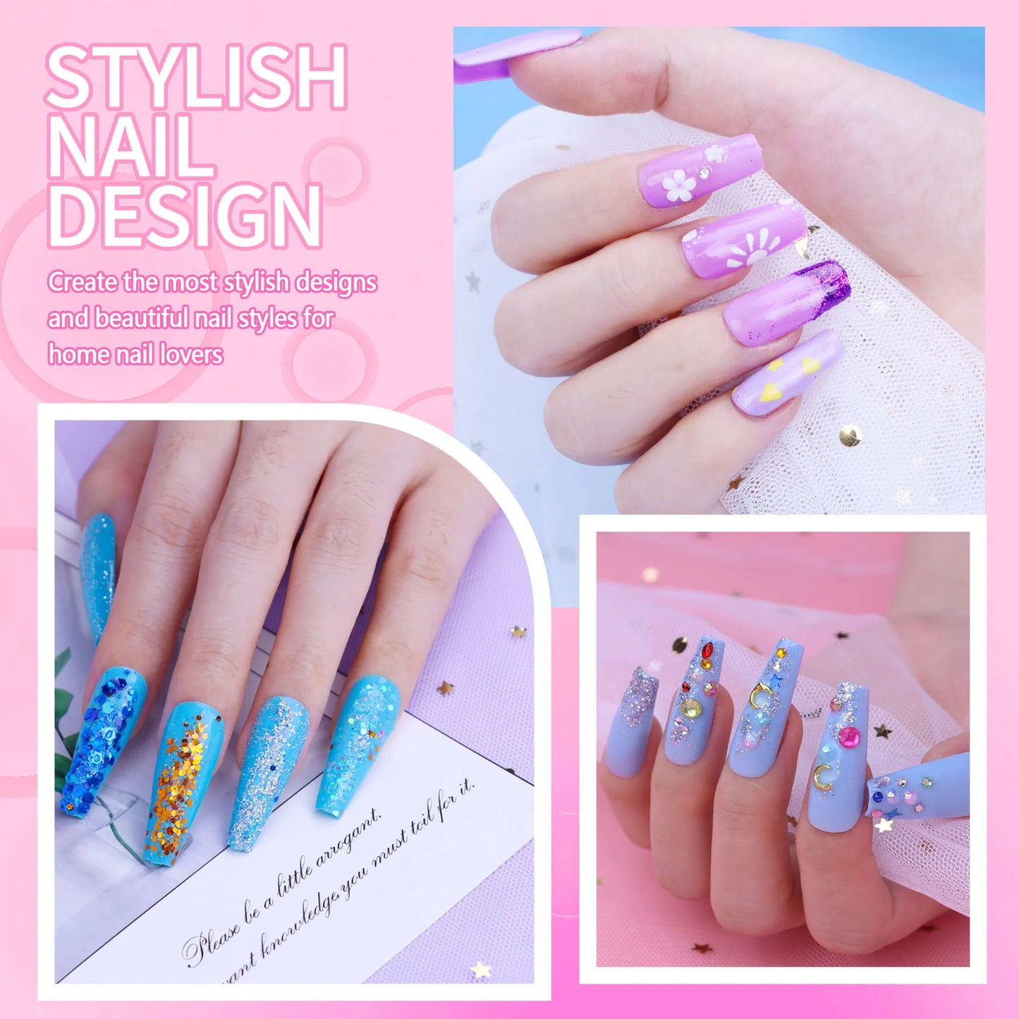 24-Color Acrylic Nail Kit with Monomer