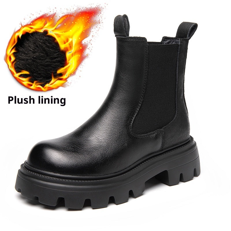 Women's Leather Martin Boots Women's Leather Thick-soled Leather Mart | Ectron Online