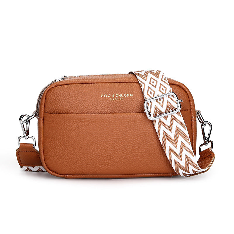 Top Layer Cowhide Small Square Bag for Women Fashion Simple Shoulder Messenger Bag To | Ectron Online