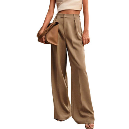 Women's Wide Leg Business Pants | Loose Casual Commute Trousers Women's Casual Loose Straight Business C | Ectron Online