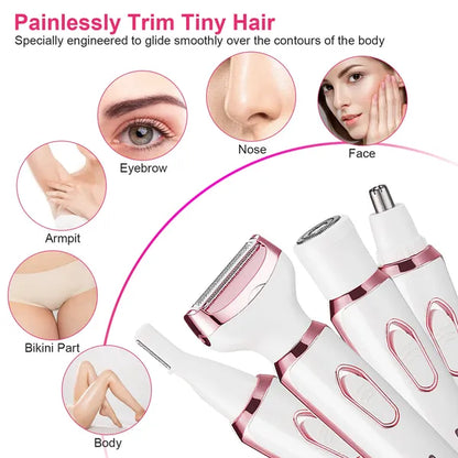 4-in-1 Women's Electric Razor Kit 4 In 1 Electric Razor For Women Painless | Ectron Online