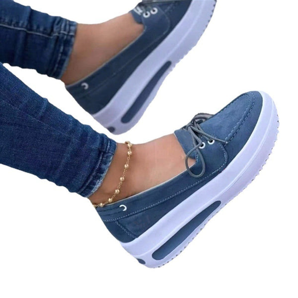 Women’s Lace-Up Wedge Flats – Casual & Comfortable Shoes