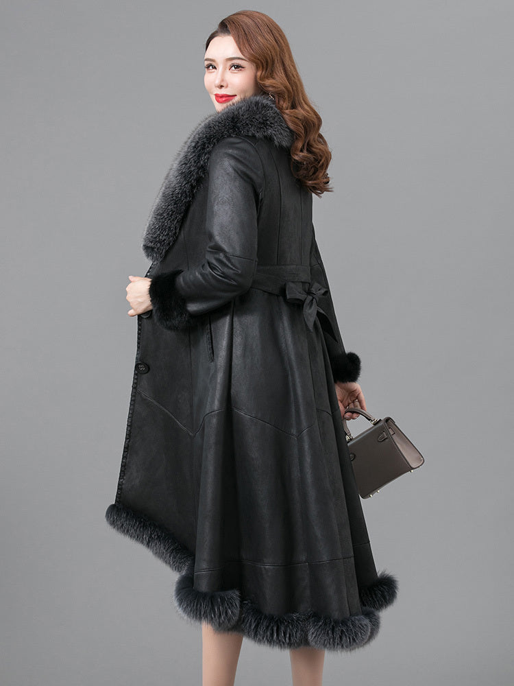 Women's Thickened Real Fur Coat
