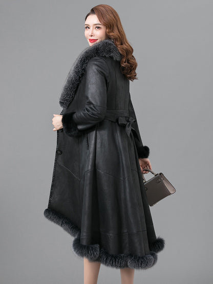 Women's Thickened Real Fur Coat