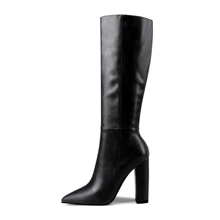 Chunky High Heel Women's Autumn/Winter Boots Pointed Toe Chunky Heel High Heel Autumn | Ectron Online