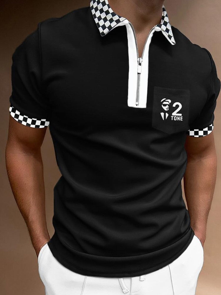 Men’s Striped Printed Polo Shirt – Short Sleeve Lapel Tee Men's POLO Shirt Striped Printed Short S | Ectron Online