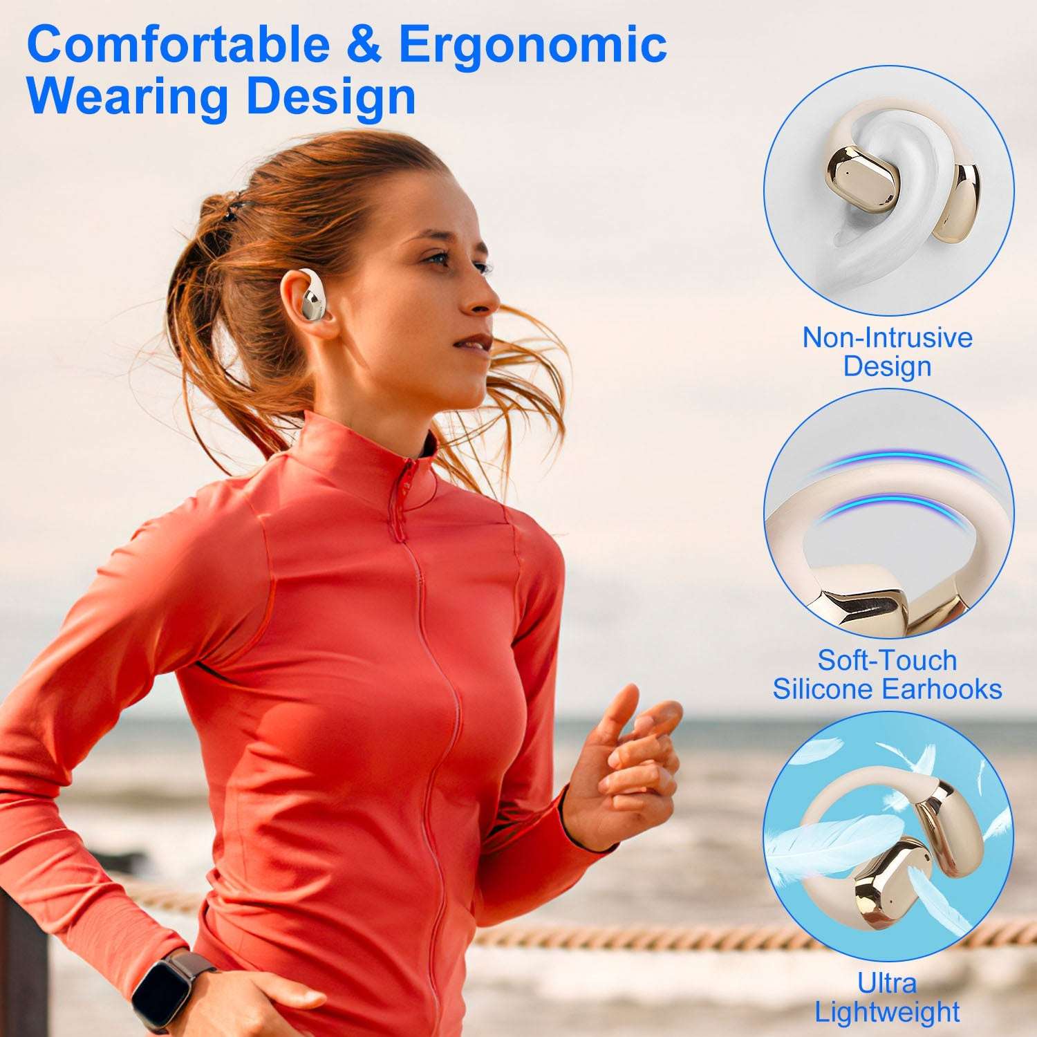 Open-Ear Bluetooth 5.4 Sport Earbuds | 300H Standby & LED Display 1 Set Wireless V5.4 Open Ear Earbuds Wit | Ectron Online