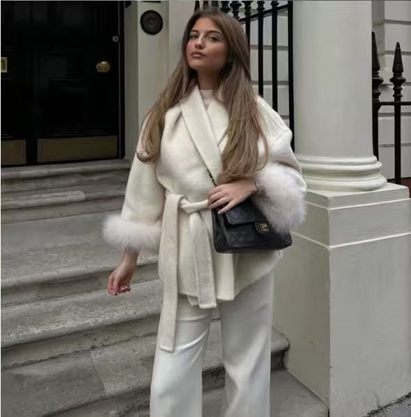 Plus Size French Elegant Woolen Overcoat