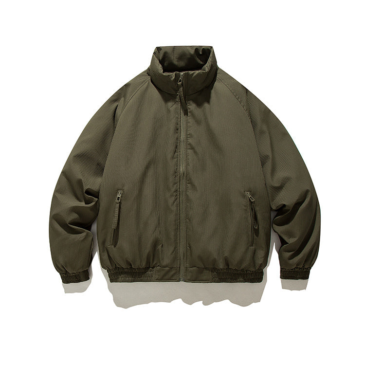 Retro Vertical Striped Puffer Jacket