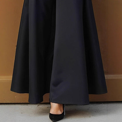 Women's Solid Color Wide-Leg Pants | Minimalist No-Belt Trousers Cities Solid Color Wide-leg Pants No Bel | Ectron Online