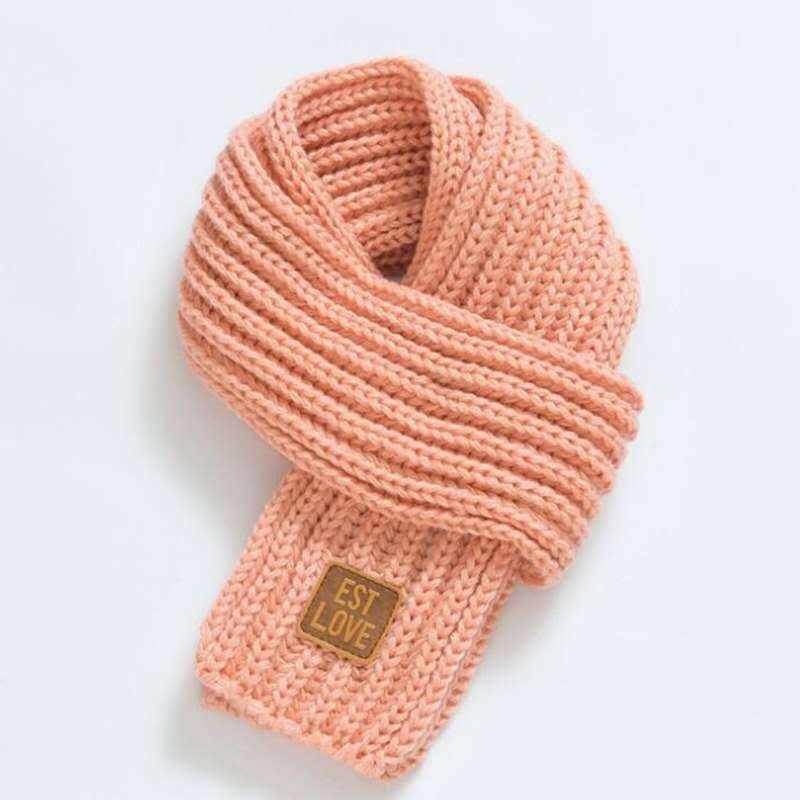 Autumn And Winter Solid Color Knitted Children's Warm Scarf